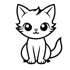 cute doodle cat illustration