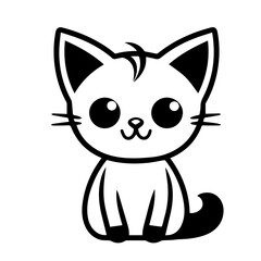 cute doodle cat illustration