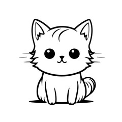 cute doodle cat illustration