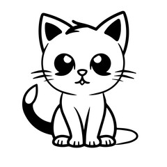 cute doodle cat illustration