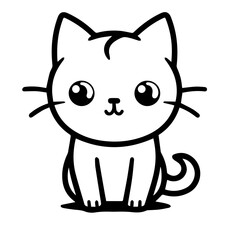 cute doodle cat illustration