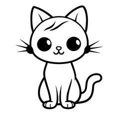 cute doodle cat illustration