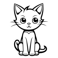 cute doodle cat illustration