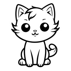 cute doodle cat illustration
