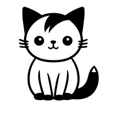 cute doodle cat illustration