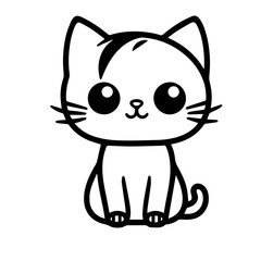cute doodle cat illustration