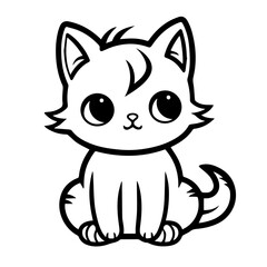 cute doodle cat illustration