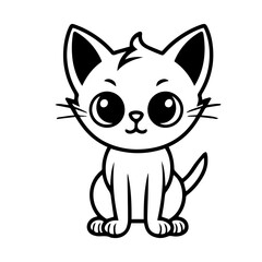 cute doodle cat illustration