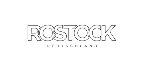 Rostock Deutschland, modern and creative vector illustration design featuring the city of Germany for travel banners, posters, and postcards.