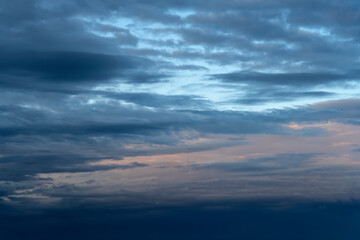 Beautiful sunset sky. Sky over the sea at sunset
