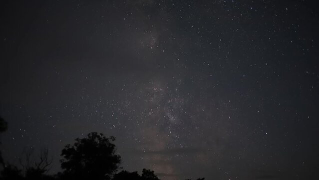 4k timelapse of the night sky with the Milky Way