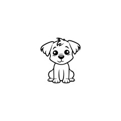 Fototapeta premium cute puppy doodle illustration