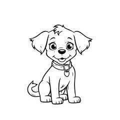 Fototapeta premium cute puppy doodle illustration