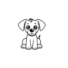 Fototapeta premium cute puppy doodle illustration