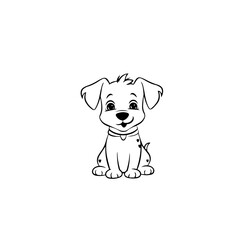 cute puppy doodle illustration