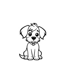 cute puppy doodle illustration