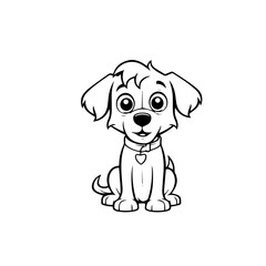 Fototapeta premium cute puppy doodle illustration