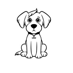 cute puppy doodle illustration