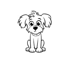 Fototapeta premium cute puppy doodle illustration