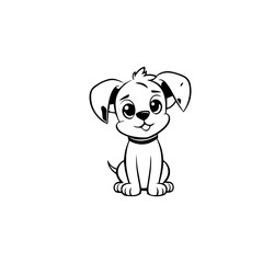 Fototapeta premium cute puppy doodle illustration