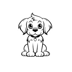 cute puppy doodle illustration