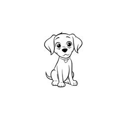 Fototapeta premium cute puppy doodle illustration