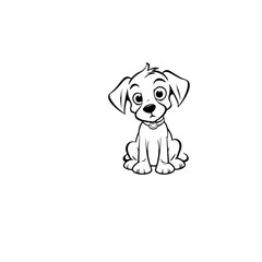 Fototapeta premium cute puppy doodle illustration