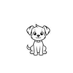 Obraz premium cute puppy doodle illustration