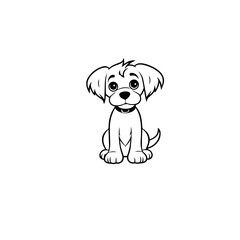 cute puppy doodle illustration