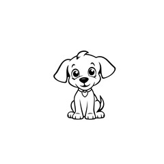 cute puppy doodle illustration