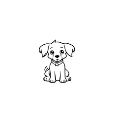 cute puppy doodle illustration