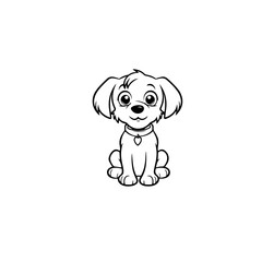 cute puppy doodle illustration