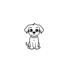 cute puppy doodle illustration
