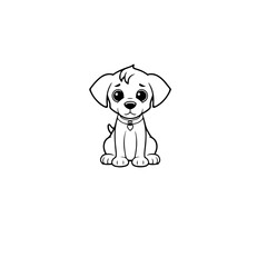 cute puppy doodle illustration