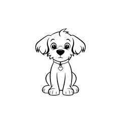 cute puppy doodle illustration