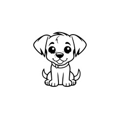 Fototapeta premium cute puppy doodle illustration