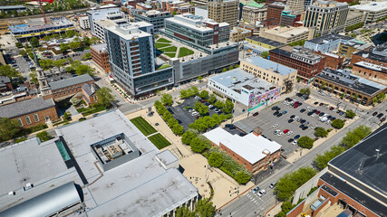 Downtown Fort Wayne parking lot building mural rooftop restaurant park © Nicholas J. Klein