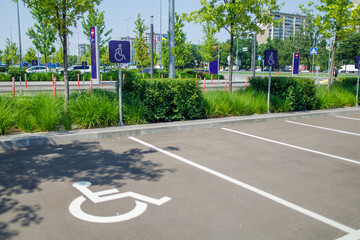 on asphalt handicapped parking spot