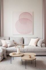 Canvas painting photography in luxury mockup living room