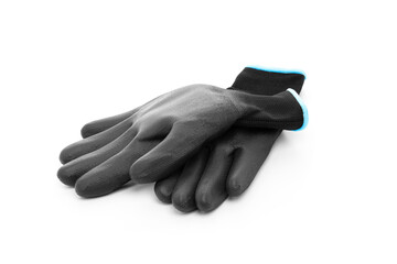 Black work gloves isolated on white background