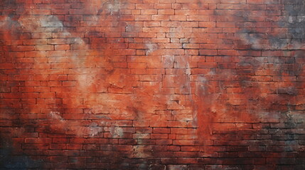 Old dark brick wall with rough surface