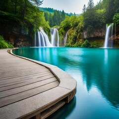 bonita cascada en la naturaleza