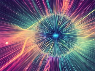 Fototapeta premium Abstract cyber light background. AI generated illustration