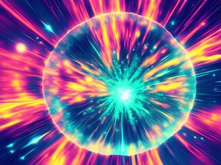 Obraz premium Abstract cyber light background. AI generated illustration