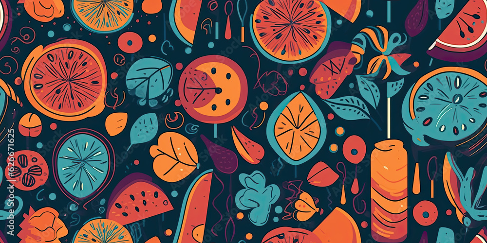 Aufkleber a colorful background with shapes and colors - generative ai