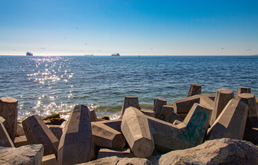 pier in the sea  Acapulco Beach Vina del Mar, Valparaiso, Chile