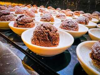 traditional grated coconut macaroons paired with a double dose of chocolate: cocoa powder and...