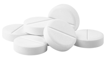 Pill isolated on white background, full depth of field