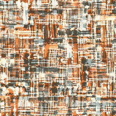 Beige, Gray and Ochre Watercolor-Dyed Effect Textured Patchwork Pattern