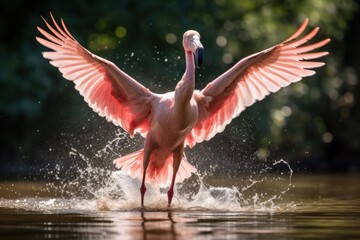 flamingo in water